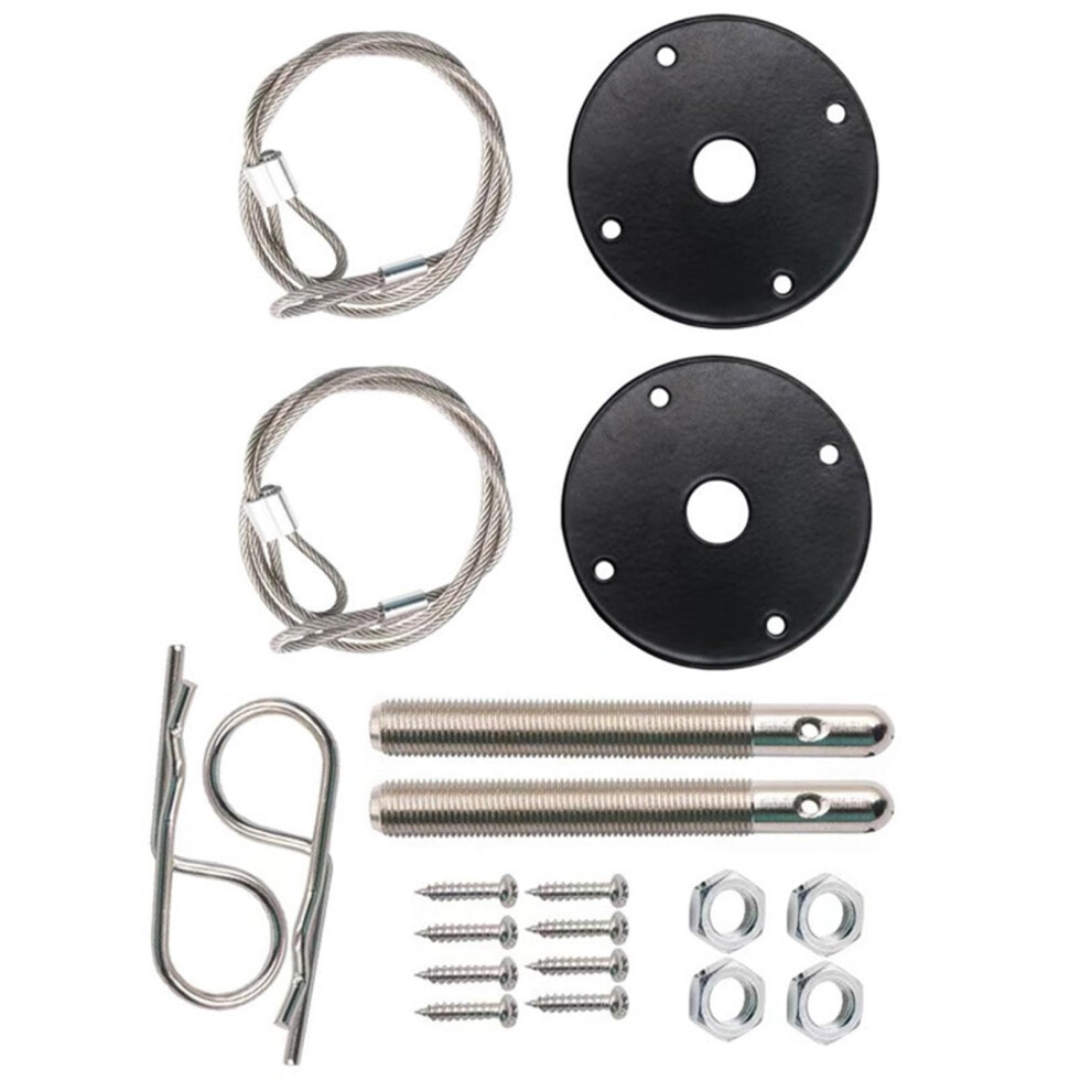 Vehicle Engine Cover Lock Set Steel Pins With Secure Lanyard Easy Installation Cover Pin Lock Set For Automotive Safety 9105992641031