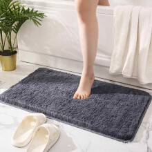 Myk mikrofiber badematte, komfortabel og luksuriøs rufsete gulvteppe med hurtigtørkende absorberende teknologi, sklisikker TPR-bakside badematte