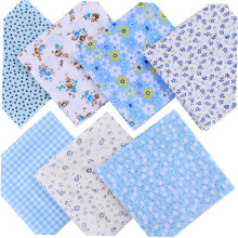 patchwork cotton leaf embroidery blue quilting fabric DIY sewing accessories