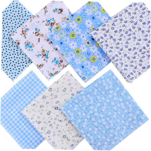 patchwork cotton leaf embroidery blue quilting fabric DIY sewing accessories