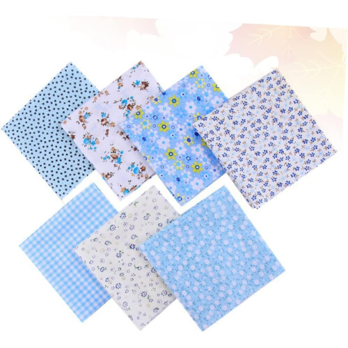patchwork cotton leaf embroidery blue quilting fabric DIY sewing accessories 1