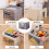 Storage Solutions, Stackable Durable Oxford Fabric Boxes, Metal Frame Support, Breathable Material, Reinforced Handles, Foldable Design for Closet and 5