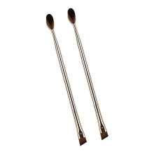 2 Pieces Professional Angled Double Tip Eyebrow Brushes-Gold