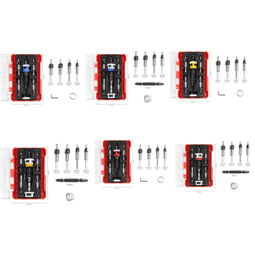 Precisions Wood Drill Kit 5Pcs Aluminum Step-Blue Normal model 2