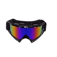 Vielseitige Schutzbrille, winddichte ATV-Brille, helmkompatible Brille mit verstellbarem Kopfband für Outdoor-Abenteuer, Schwarz (rutschfest und