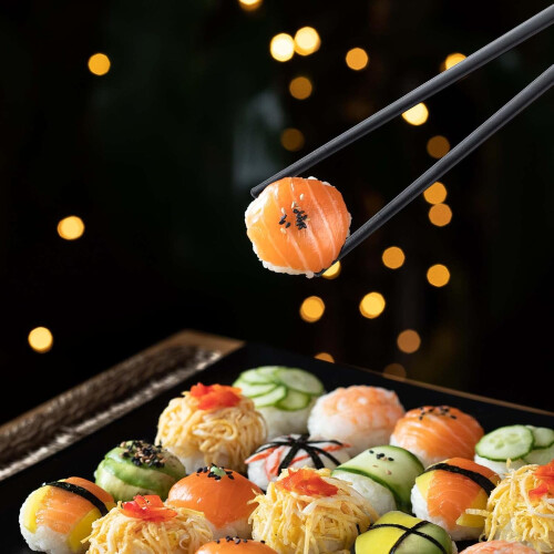 Επαναχρησιμοποιούμενα ξυλάκια chopsticks, υλικό χωρίς BPA και ανθεκτικό στη θερμότητα, 2