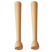Wooden Ice Muddler and Cocktail Stirrer Beech Wood 2Piece Set For Crushing Ice And Pressing Lemon, Home Bar Tool