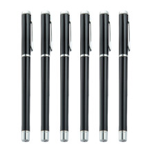 6 Stück Metall-Kugelschreiber mit Stiftclip,-Schwarz