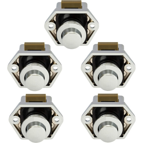 Drawer Knobs, Abs Construction Push Button Latch Locks For Furniture Cupboard Door Keyless Cabinet Lock