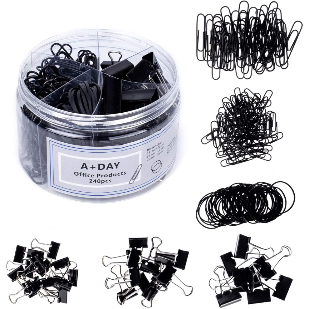 Binder Clips Assorted Sizes, Colored Paper Clips, Smooth Color Coat Finish, Multipurpose Office Supplies For Documents Organization, Home, School, Foo 9436597763829