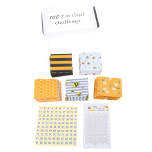 100 geldsparende Umschlag-Challenge-Kits mit 100- Biene