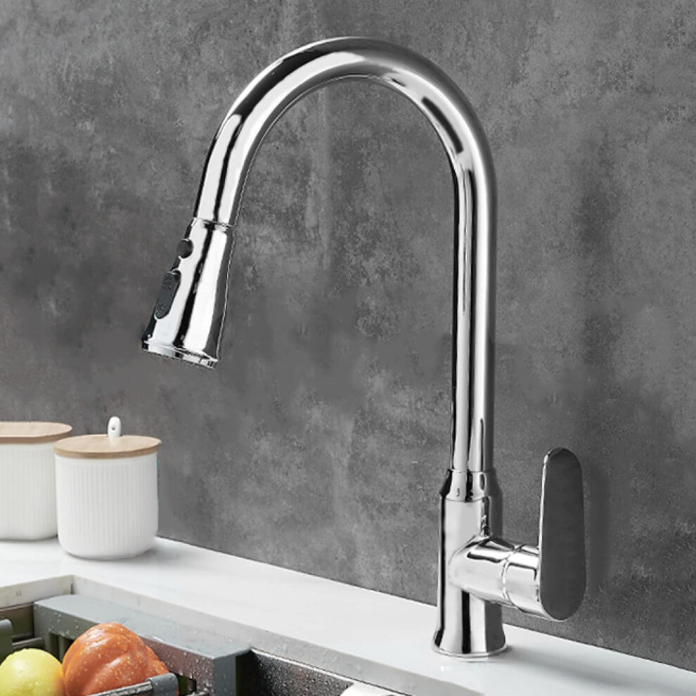 Kitchen Taps With Pull Out Spray Two Spray Modes Hot And Cold For Kitchen Sink Single Lever Brass Gun Gray Kitchen Faucet 9323874452913