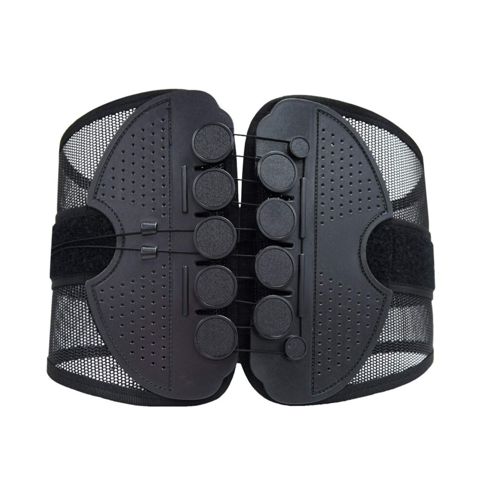Black Medical Support Orthopedic Posture Corrector Brace Neoprene Lumbar Back Support Doublepull Corset Size Medium