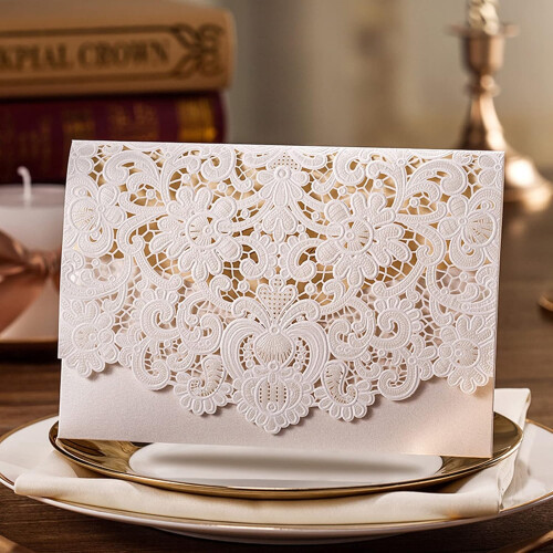 Wedding invitation cards with envelopes, 10 pieces 1