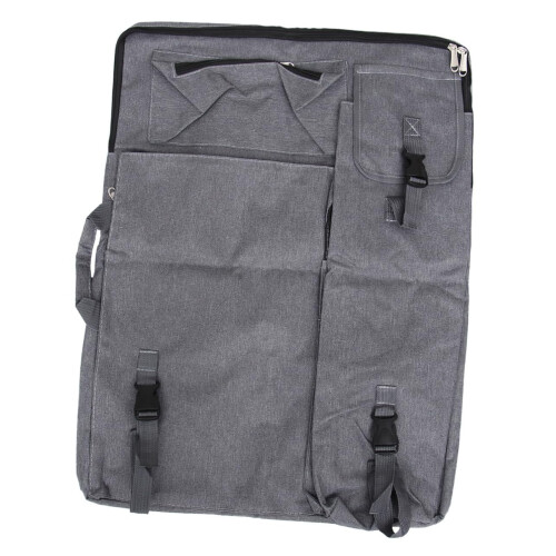 Drawing Board Backpack Waterproof Easel Backpack Art Portfolio Bag with Shoulder Strap, gray