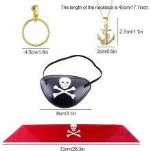 Piratögonlapp med dödskalle och korsbensdesign, mjuk EVA-ögonmask för bekväm användning, justerbart pannband för Halloweenfest,
