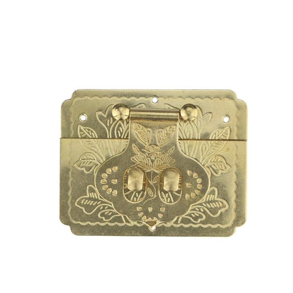 65Mm Antique Lock Hasp Brass For Wooden Jewelry Box Hasp Buckle, Household Furniture Lock Hasp Hinge Hardware Yellow 9119770064301