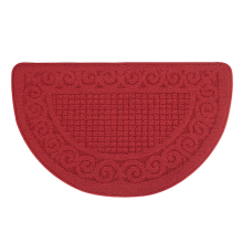 Gulvmatte til kjøkken, halvrund gulvmatte med dekorativt design, maskinvaskbar vanntett absorberende fibre solid teppe til baderom toalett vaskerom