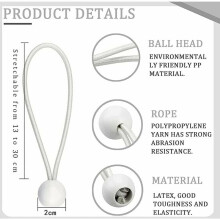 Boules élastiques pour équipement de plein air, conception en cordon élastique avec nœud réglable et caoutchouc résistant à la friction,