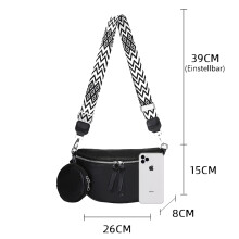 Bolsas transversais femininas da moda, feitas de couro vegano premium com alça ajustável e à prova d'água. Bolsa de cintura elegante para