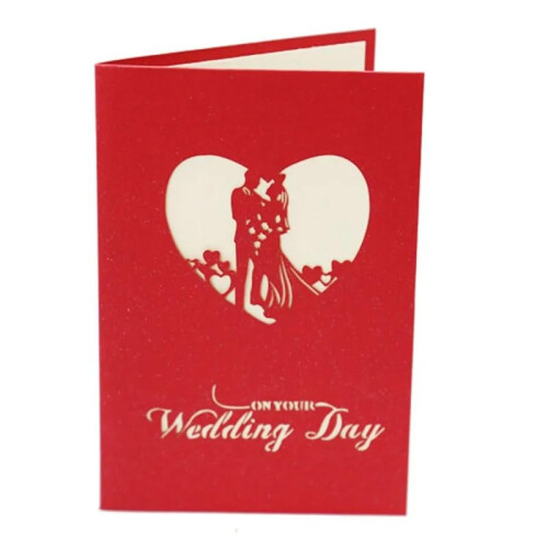 3D bride and groom floral wedding invitations (1Piece)