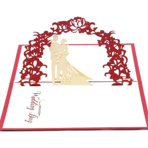 3D bride and groom floral wedding invitations (1Piece) 1