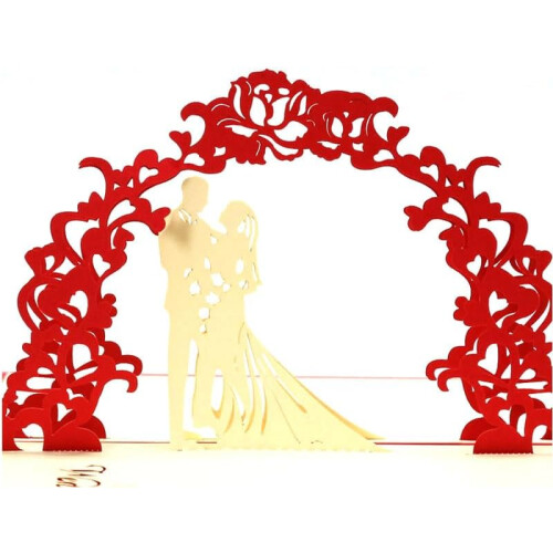 3D bride and groom floral wedding invitations (1Piece) 2