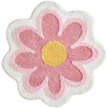 Tapete de banheiro multiuso, com design em formato de flor, lindo tapete de banheiro com flor rosa, ultramacio e fofo para banheiro.