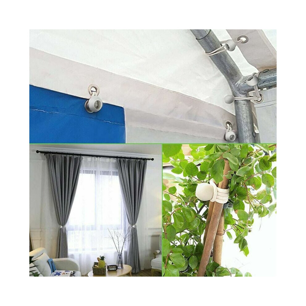 Bungee Cords With Balls, Heavy Duty Elastic Cord For Tarp Tie Down, Secure Ball Ties Weather Resistant Bungee Straps For Canopy Tent Cargo Outdoor 9554910374054