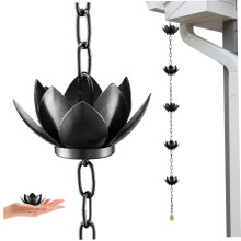 Rain Chain 3.9 Ft Cup Metal Rain Catcher Chain For Gutters Downspout Alternative Outdoor Decor Water Drainage