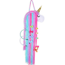 Organisateur d'accessoires pour cheveux Licorne de princesse enchanteresse, décoration murale à motif licorne éclatant pour chambre de fille,