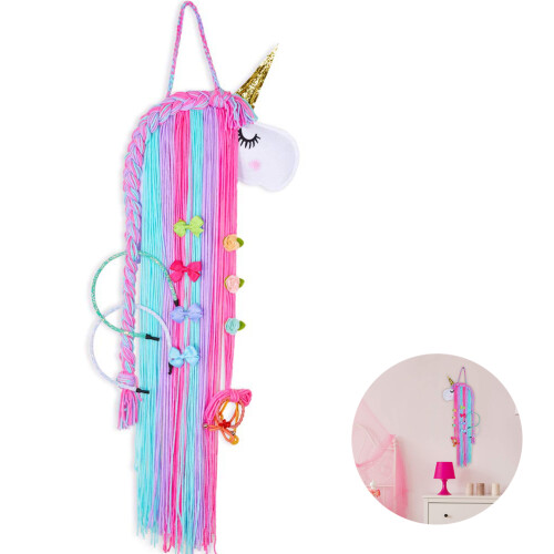 Οργανωτής αξεσουάρ μαλλιών Enchanting Princess' Unicorn, Διακοσμητικό τοίχου με ζωηρό σχέδιο 1