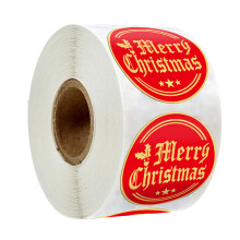 Wasserfeste, runde Etiketten, elegante Weihnachtsaufkleber mit festlichem Flair und vielseitigen Anwendungsmöglichkeiten, selbstklebend mit