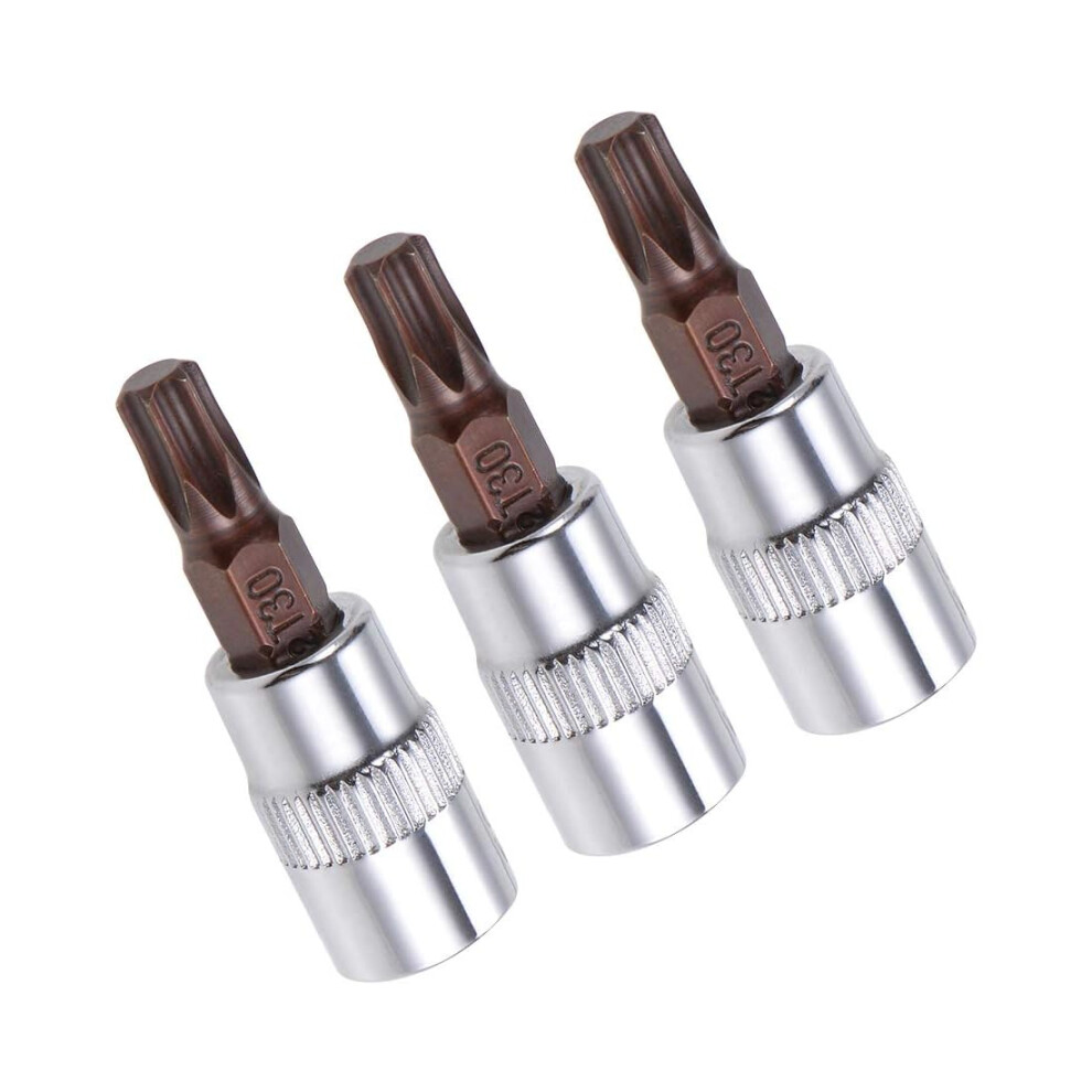 Torx Bit Socket Set 1/4Inch Drive T30 38Mm Length S2 Steel Crv Key Socket 3Piece Slide Bar For Ratchet Wrench 9119770065674