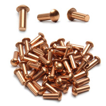 M5 Round Head Copper Solid Rivets, 50 Pieces, 0.2' x 0.55' (5x14mm)