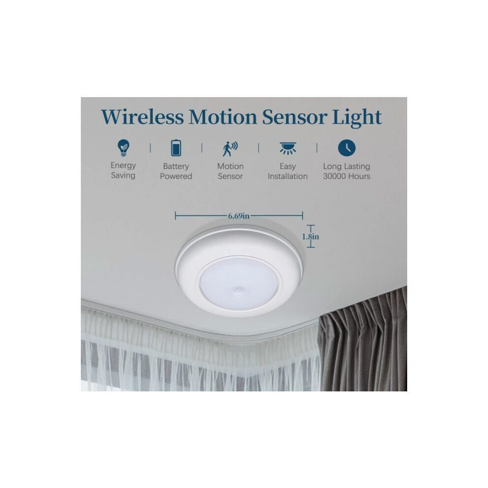 Motion Sensor Ceiling Light For Hallway Storage, Energy Efficient Led Wireless Shower Light Brightness Dimmable, Timer Function For Garage Porch 9554910374382