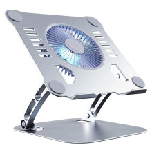 Laptop Cooling Pads, Aluminum Alloy Bracket, Matte Silver, With Cooling Fan, Compatible With All Gaming Laptops