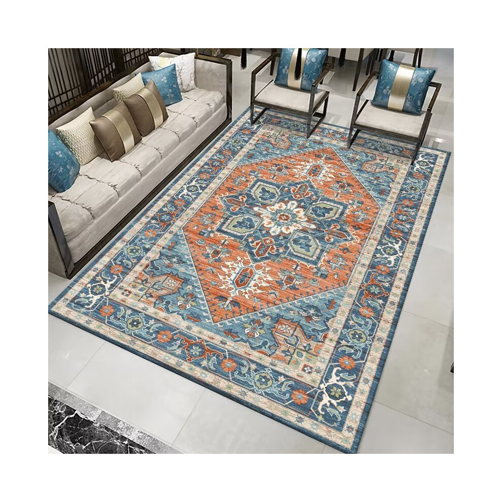 Area Rug For Dining Room, Low Pile Non Slip Backing Soft Surface Machine Washable Carpet With Easy To Clean Water Repellent Finish, Pet Friendly Vinta 9198585784864