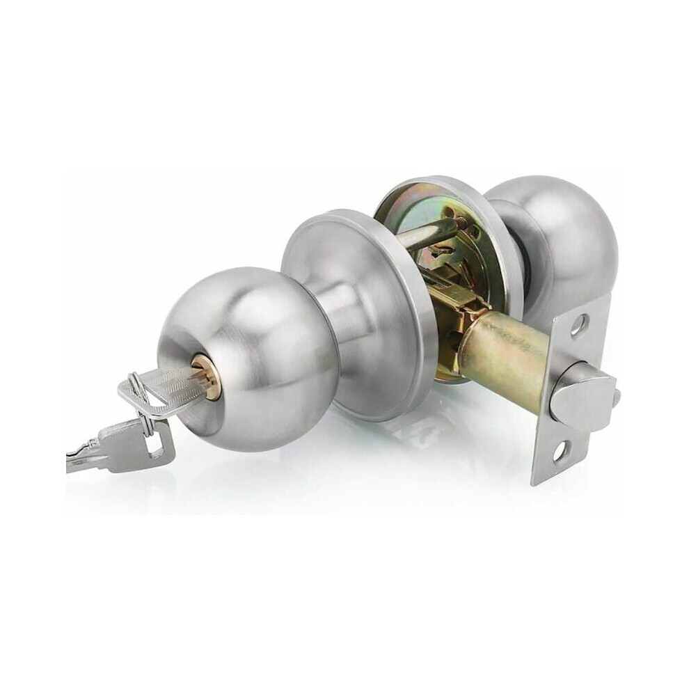 Keyed Entry Door Knob For Interior And Exterior Doors, Stainless Steel Ensuring Security And Durability, Adjustable Latch Fitting Most Door Backsets, 9436597710083