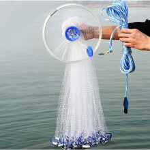 Werpnet met metalen loodgewicht, voor het vangen van aas in dieper water of stroming, hoogwaardig nylon werpnet voor zoet- en zoutwater, snel