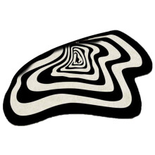 Alfombra contemporánea con estilo artístico, superficie antideslizante resistente a las manchas, alfombra de piel de oveja sintética, alfombras