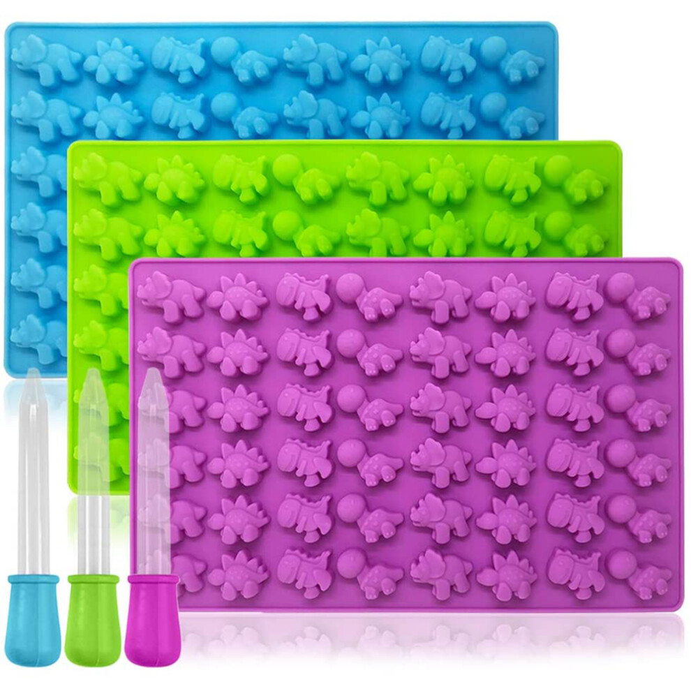 Culinary Creativity, Dinosaur Candy Molds Set Of 4, Nonstick Silicone For Easy Release, Perfect For Homemade Gummy Treats, Oven Safe & Dishwasher Safe 9155353281796