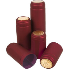 Schrumpfkapseln Oriental Red, polierter Matt-Effekt mit goldenen Aufreißlaschen, einfach zu verwenden für Weinliebhaber (100 Stück)