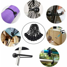 Cordes élastiques à boules, sangles d'arrimage robustes et résistantes aux intempéries pour le camping et la fixation d'objets domestiques, noyau