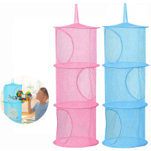 Rede portátil para brinquedos, organizadores de armário suspensos, para dormitórios ou apartamentos (design com 3 prateleiras)