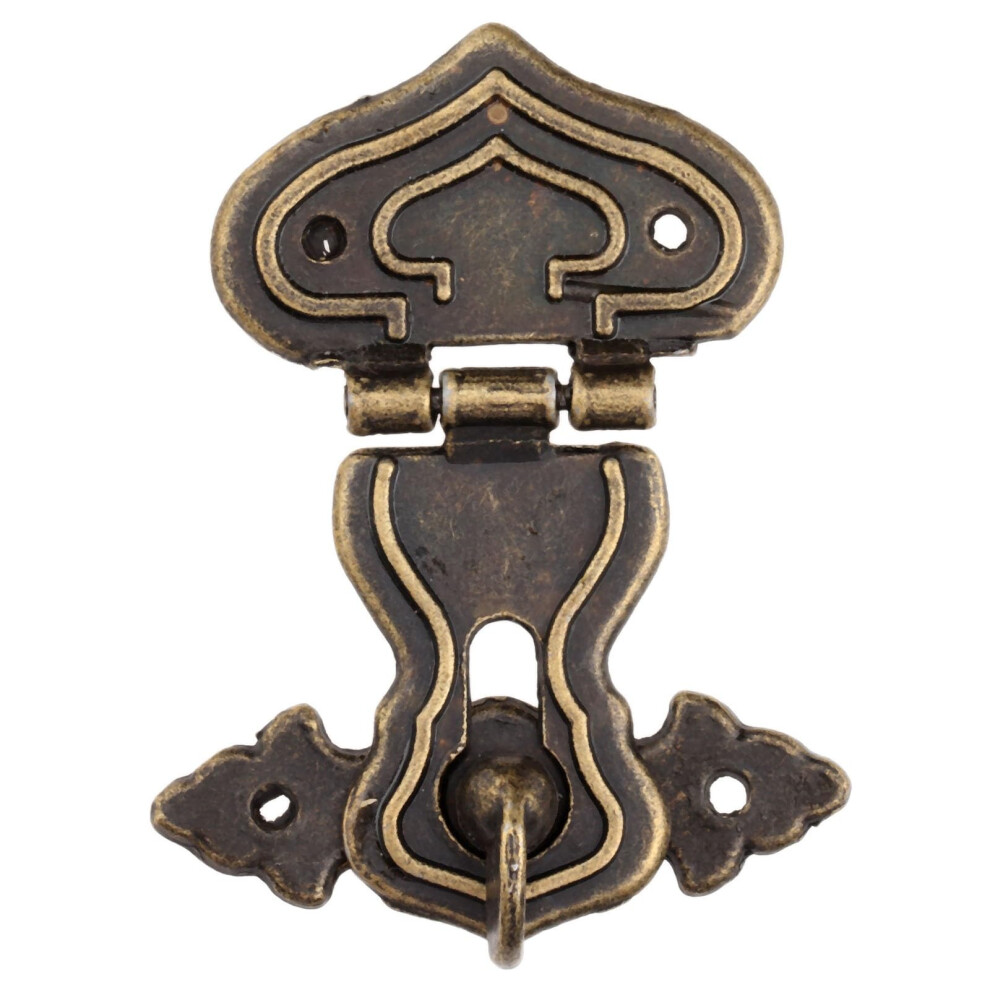 Antique Brass Hasps 63X47mm For Wooden Box, Decorative Jewelry Box Latch, Retro Suitcase Style, With Screws 9323874454450