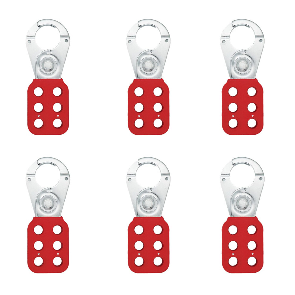 Lock Out Tag Out Hasps 1 Inch Jaw Diameter, 6 Pack, Steel Hasp For Padlock Lockout Tagout Devices, Loto Safety 9323874454290