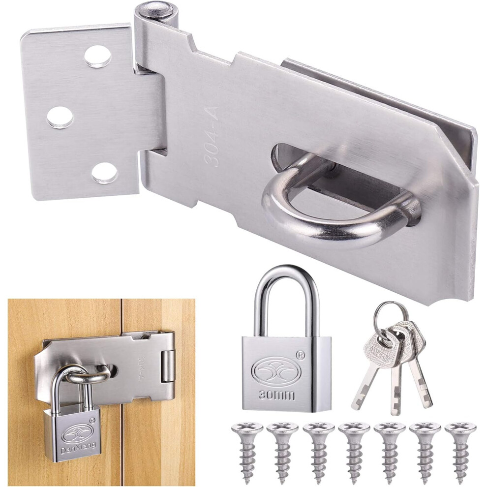 Safety Angle Locking Latch For Gate Door, Stainless Steel Safety Angle Locking Latch Rustproof Stainless Steel Heavy Duty Security Hasp For Outdoor In 9060116404735