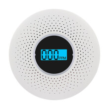 Beveiligingsoplossing, koolmonoxidemelder en rookmelder met digitaal display, luid alarm, dubbele zeer stabiele sensoren, eenvoudige installatie voor