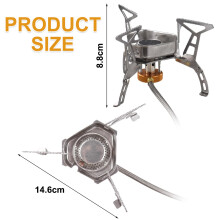 Réchaud de camping portable pour les aventuriers en plein air, conception coupe-vent et contrôle de la flamme réglable pour une cuisson sûre et